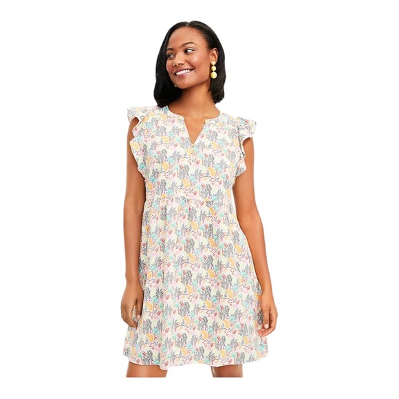 LOFT Dresses & Skirts - LOFT Paradise Ruffle Button Dress